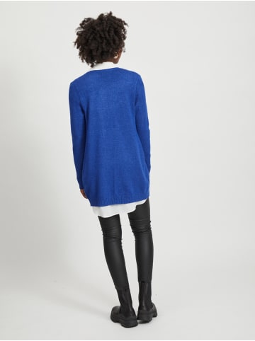 Vila Feinstrick Basic Cardigan Stretch mit Taschen VIRIL in Blau