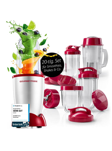 Gourmet Maxx Mixer Mr. Magic 19-tlg. 400W silber/rot inkl. Zubehör-Set L & XL rot rot