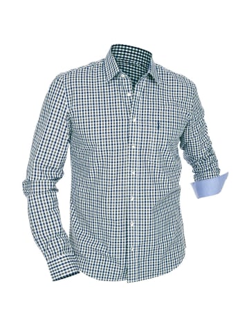 Almsach Langarmhemd LF670-CO in blau-tanne
