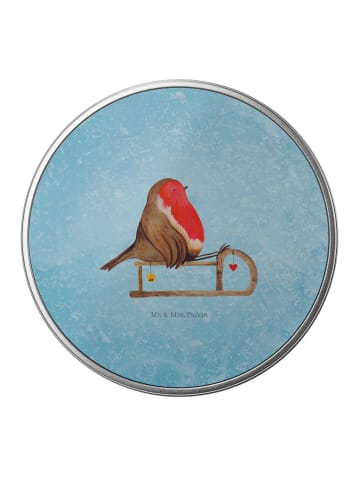 Mr. & Mrs. Panda Kaffeedose Rotkehlchen Schlitten ohne Spruch in Eisblau