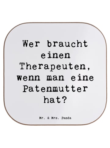 Mr. & Mrs. Panda Untersetzer Liebe Patenmutter mit Spruch in Weiß