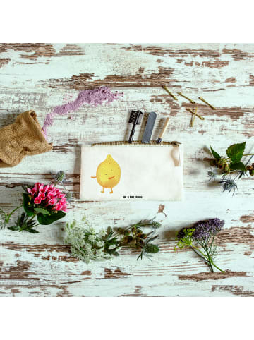 Mr. & Mrs. Panda Kulturtasche Beste Freunde Zitrone mit Spruch in Weiß