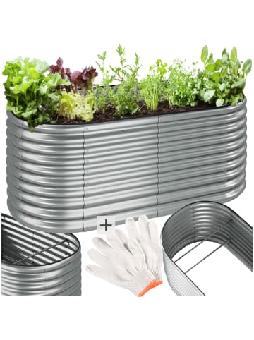 tectake Gartenbeet verzinkt 200x100x80 cm, 1257 Liter, wetterfest