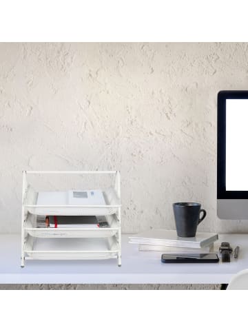 relaxdays 4x Dokumentenablage in Weiß - (B)29,5 x (H)26,5 x (T)35,5 cm