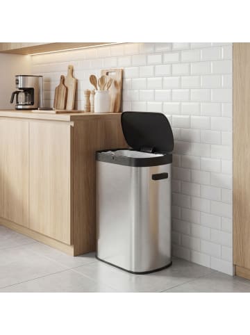 SONGMICS Mülleimer Powe in Silbern - (B)27.1 x (H)58.7 x (T)42.5 cm - 50 L