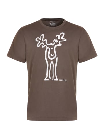 elkline T-Shirt Rudolf in darkstone - whiteswan