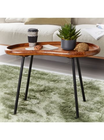 KADIMA DESIGN Couchtisch WL5.669 71x51x40 cm massiv Sofatisch Nierenform