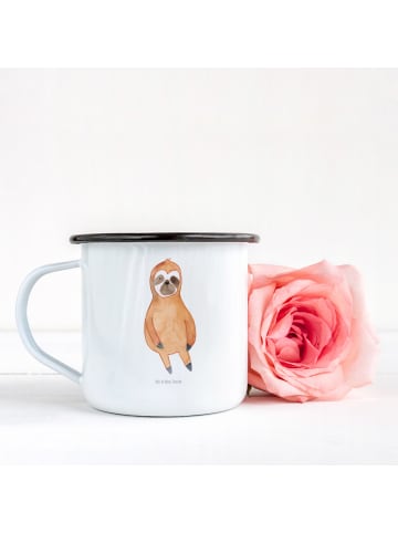 Mr. & Mrs. Panda Tasse Faultier Zufrieden ohne Spruch in Weiß