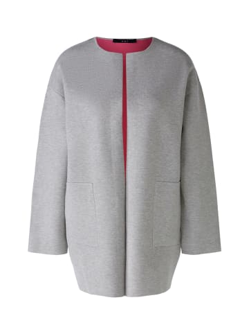 Oui Strickmantel in lt grey red