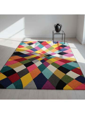 KADIMA DESIGN Kurzflor-Teppich Pflegeleicht MEON Geometrisch Strapazierfähig
