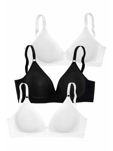 PETITE FLEUR Bralette-BH in 2xweiß+1xschwarz