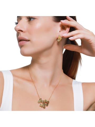 Steel_Art Schmuckset Frauen mit Halskette und Ohrring Tilia goldfarben in goldfarben