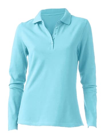 Heine Langarm-Poloshirt in türkis