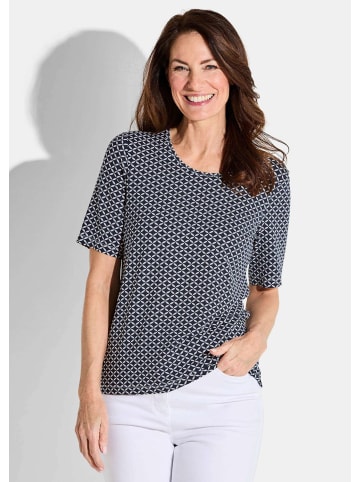 GOLDNER Shirt Shirt in marine / weiß / gemustert