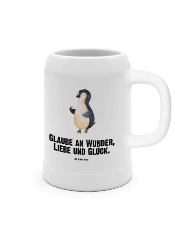 Mr. & Mrs. Panda Steinkrug Pinguin Marienkäfer mit Spruch in Weiß