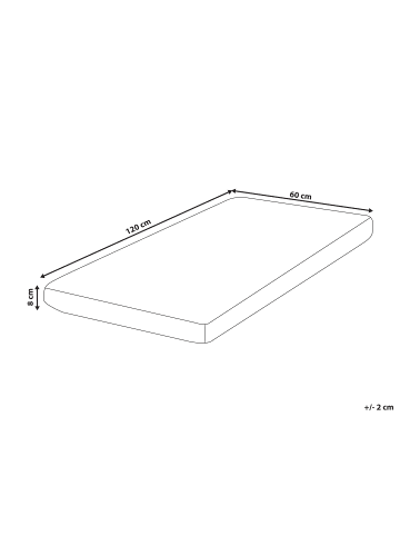 Beliani Matratze BABY AIR 120 in Weiß - (W) 60 x (H) 8 x (L) 120 cm H2/3 Mittel