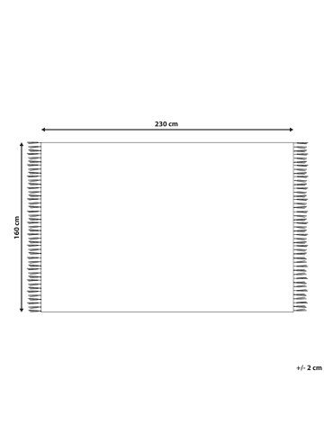 Beliani Geflochtener Teppich ERICEK in Beige/Schwarz - (W) 160 x (L) 230 cm