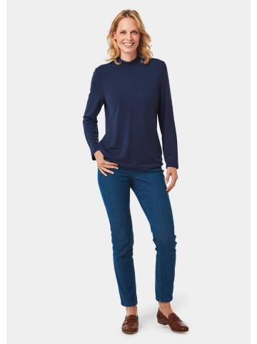 GOLDNER Stehbundshirt Stehkragenshirt mit Langarm in marine