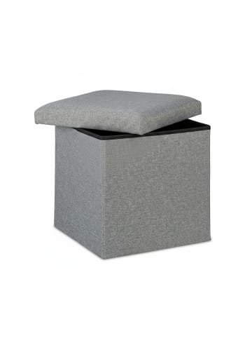 relaxdays Sitzhocker in Grau - (B)37,5 x (H)37 x (T)37,5 cm