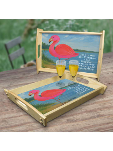 Mr. & Mrs. Panda betttablett Flamingo Classic Design mit Spruch in Weiß