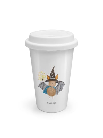 Mr. & Mrs. Panda ToGo Kaffeebecher Fledermaus Zauberer ohne Spruch in Weiß