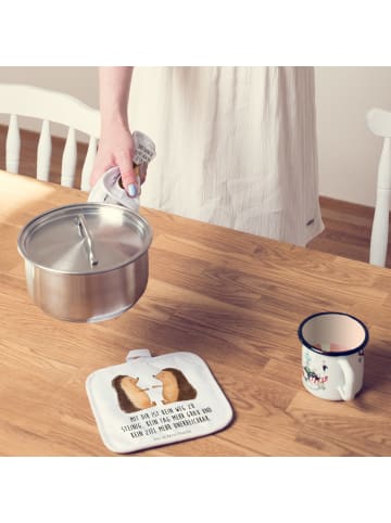 Mr. & Mrs. Panda Topfhandschuhe Igel Liebe mit Spruch in Weiß