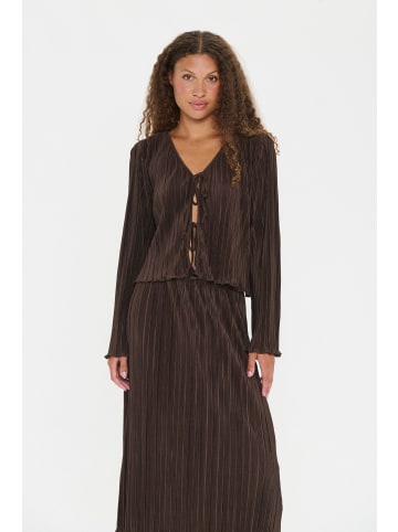 SAINT TROPEZ Strickjacke ZuniSZ Gerade Passform in Dark Oak