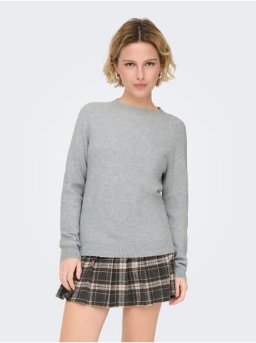 ONLY Strickpullover in Light Grey Melange