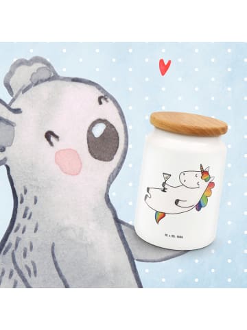 Mr. & Mrs. Panda müslidose Einhorn Blümchentail ohne Spruch in Weiß