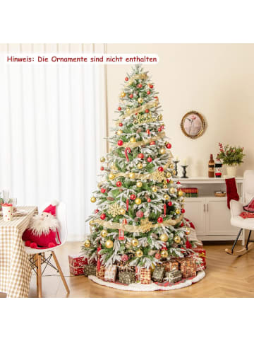 COSTWAY 225 cm Künstlicher Weihnachtsbaum mit Beleuchtung in Grün