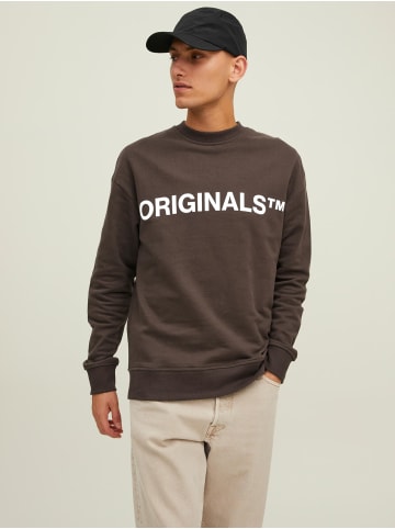 Jack & Jones Basic Sweater Langarm Shirt Rundhals Pullover JORCLEAN in Braun