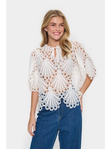 SAINT TROPEZ Langarm-Bluse JiliannaSZ Lockere Passform in Bright White