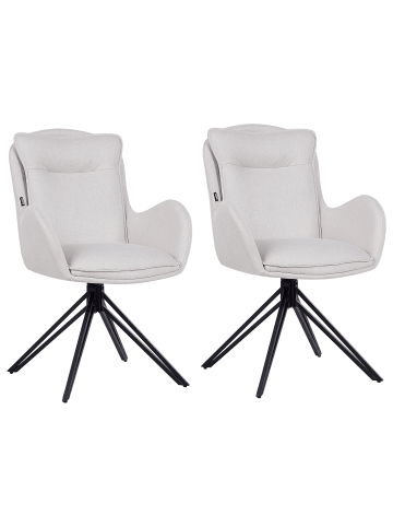 Beliani 2er-Set Esszimmerstuhl AVELAR in Beige/Schwarz