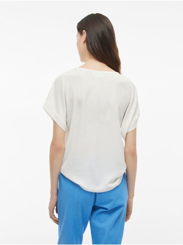 Vila Elegantes Kurzarm-T-Shirt mit Design in Weiß