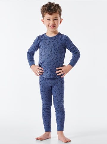 Schiesser Pyjama Wild Animals in Blau