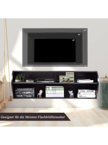 COSTWAY TV-Schrank für 32’’-55’’ Fernseher in Braun