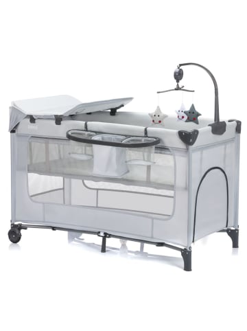 fillikid Reisebett Capri ab Geburt - 15 kg mit verstellbarem in grau