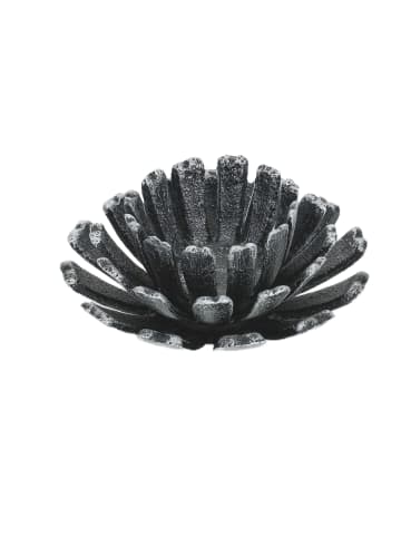 relaxdays 2 x Teelichthalter in Silber - (H)6 x Ø 13,5 cm
