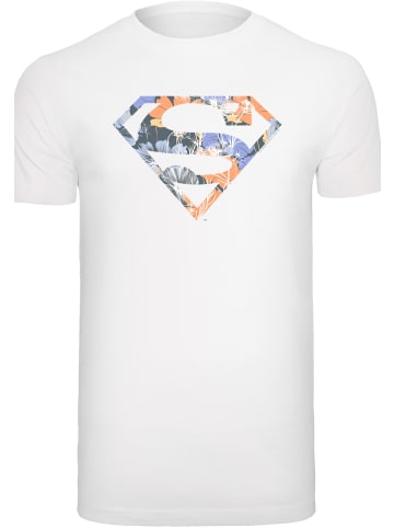 F4NT4STIC T-Shirt T-Shirt DC Comics Superman Floral Logo Superheld in weiß