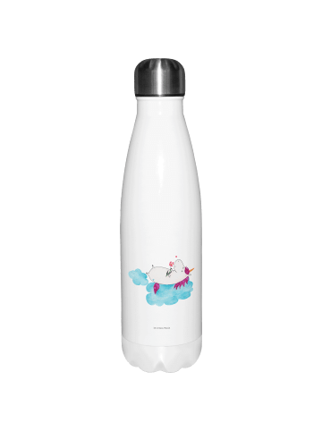 Mr. & Mrs. Panda Sport Trinkflasche Einhorn Verliebt ohne Spruch in Weiß