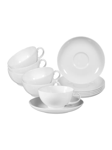 Seltmann Weiden 6er Set Teetassen mit Untertassen Rondo/Liane 0,2l in weiß