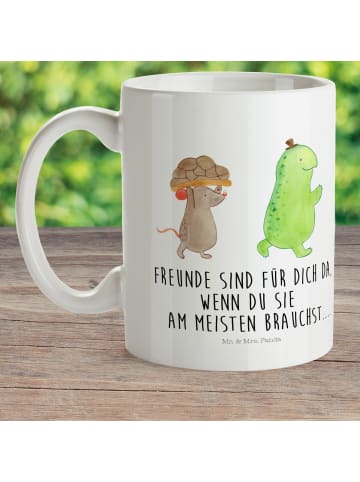 Mr. & Mrs. Panda Kaffeetasse Schildkröte Maus mit Spruch in Weiß