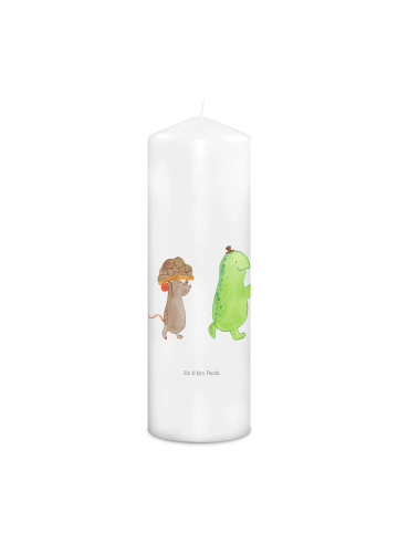 Mr. & Mrs. Panda Stumpenkerze Schildkröte Maus ohne Spruch in Weiß