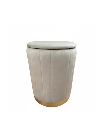 relaxdays Hocker in Hellgrau - (H)42 x Ø 32 cm