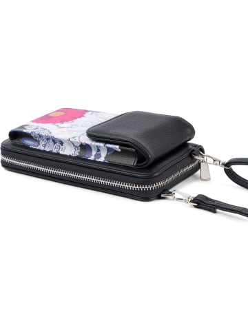 styleBREAKER Mini Umhängetasche in Schwarz-Weiß-Pink