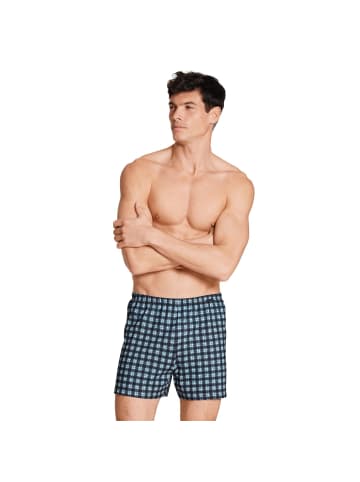 Calida Web-Boxershorts 2er Pack in Blau/Weiß