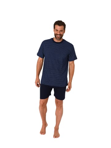 NORMANN Shorty kurzarm Schlafanzug Pyjama in marine