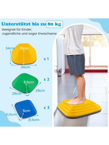COSTWAY Balanciersteine für Kinder 6 tlg. in Bunt