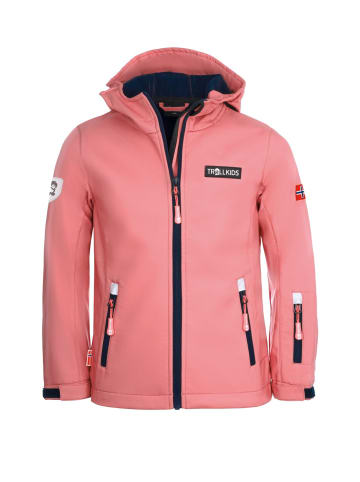 Trollkids Mädchen Softshell Jacke "Oslofjord" in Antikrosa/Marineblau