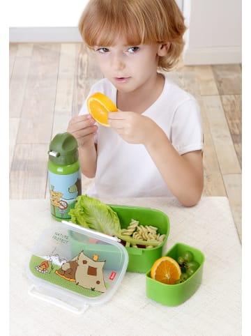 Sigikid Brotdose Lunchbox mit Rohkostschälchen in grün